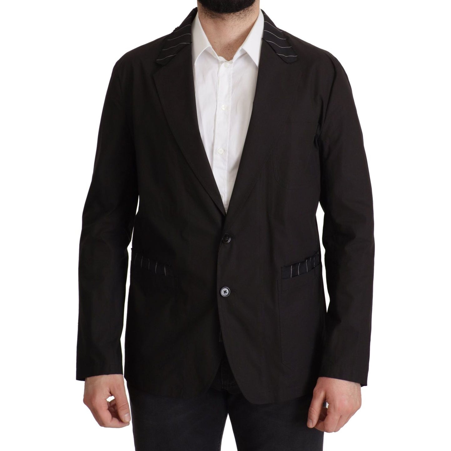 Dolce & Gabbana Black Cotton Single Breasted Blazer Jacket 15% Virgin Wool,1728,67345645728,Black,Blazers - Men - Clothing,Blazers - Suits & Blazers - Clothing,Clothing,Dolce & Gabbana,IT48 | M,IT52 | L,Material: 85% Cotton,Men,Men - Clothing,New with tag