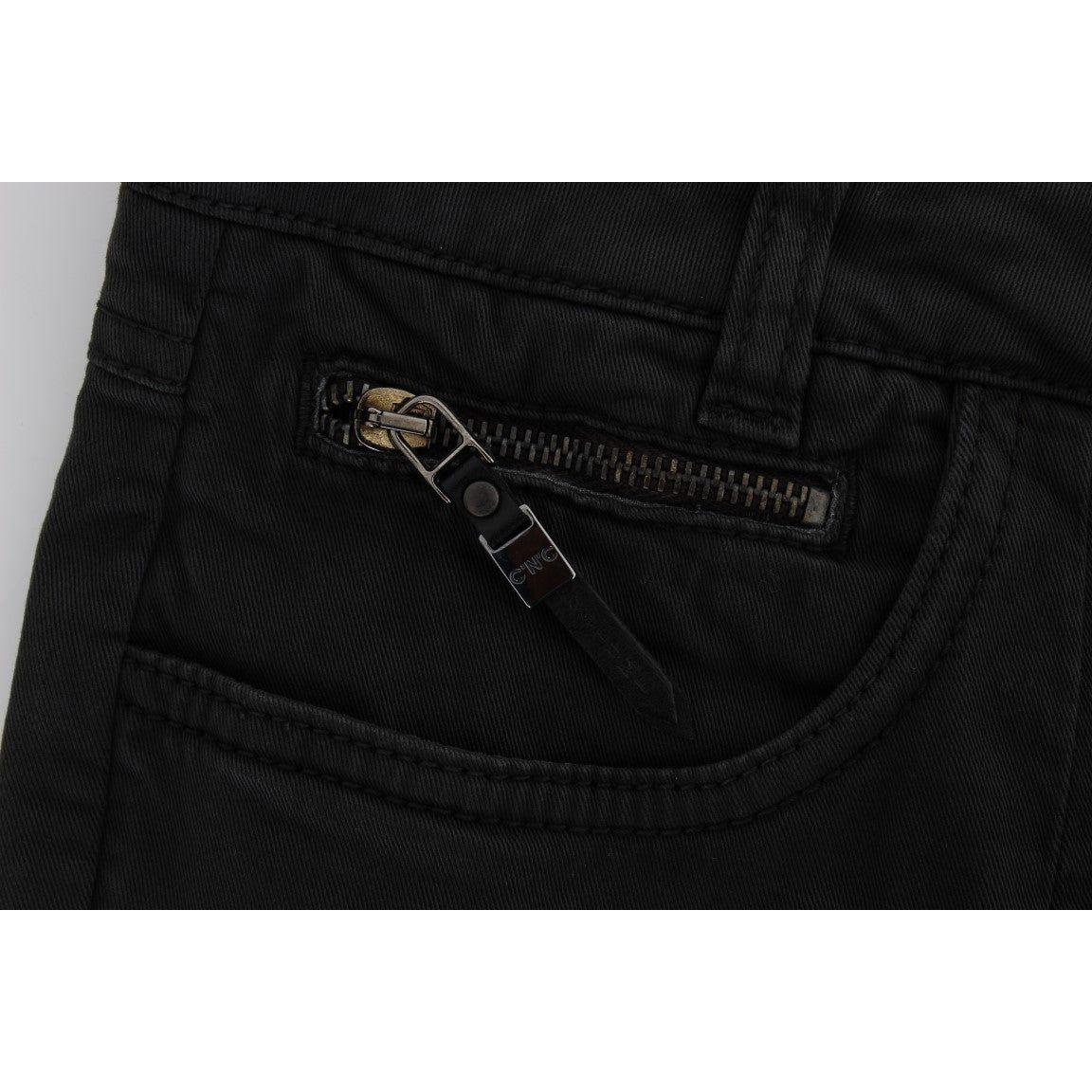 Costume National Black Cotton Capri Cropped Denim Jeans