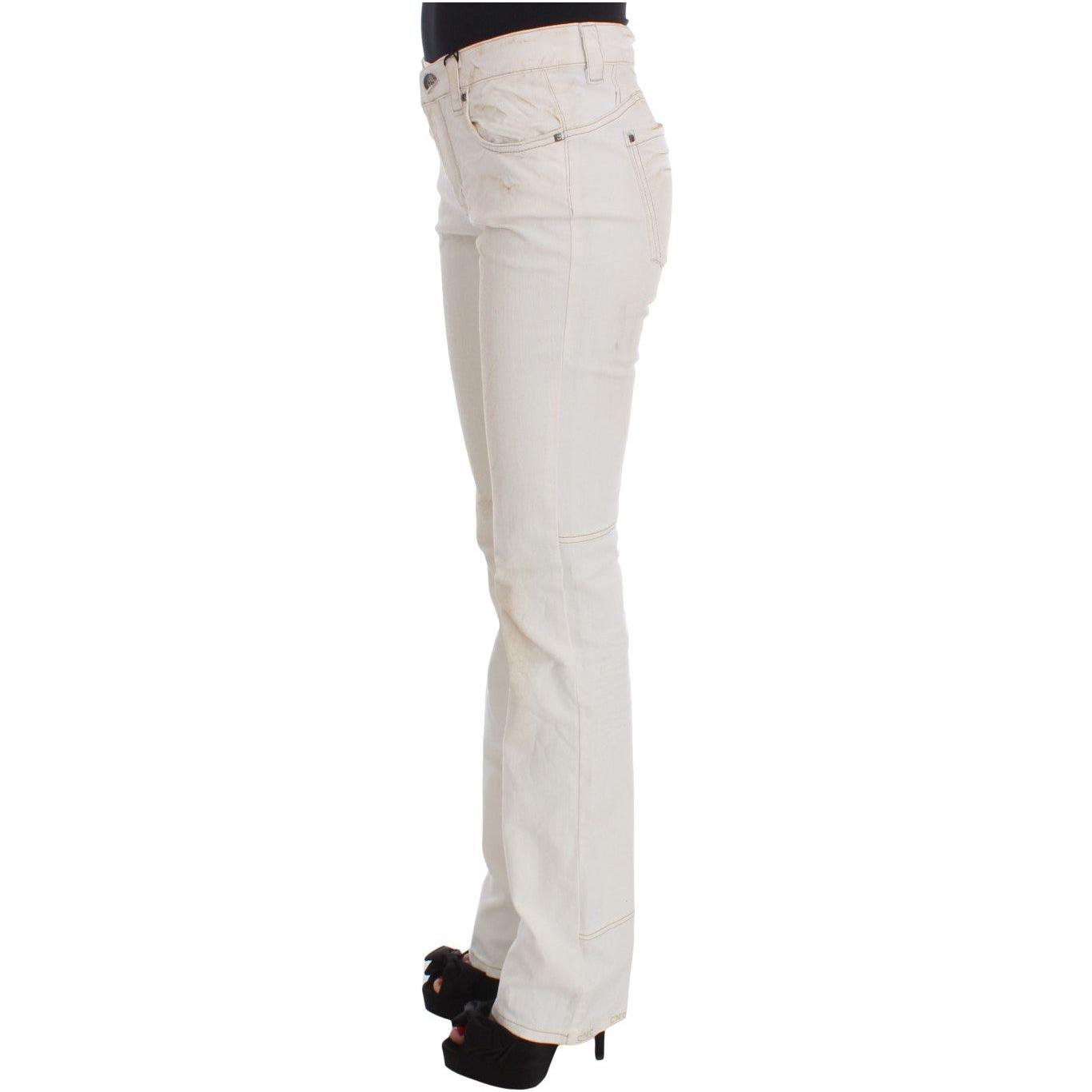 Costume National White Cotton Slim Fit Bootcut Jeans 1728,3% Other Fibers,67345645728,Bootcut Jeans - Jeans Denim - Clothing,Clothing,Costume National,Jeans & Pants - Women - Clothing,Jeans Denim - Clothing,Material: 97% Cotton,New with tags,W26,White,Wom