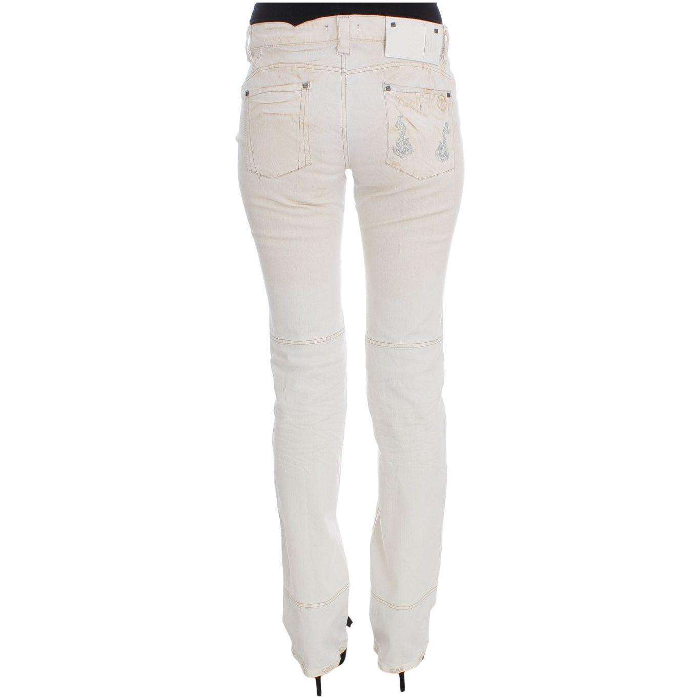 Costume National White Cotton Slim Fit Bootcut Jeans 1728,3% Other Fibers,67345645728,Bootcut Jeans - Jeans Denim - Clothing,Clothing,Costume National,Jeans & Pants - Women - Clothing,Jeans Denim - Clothing,Material: 97% Cotton,New with tags,W26,White,Wom