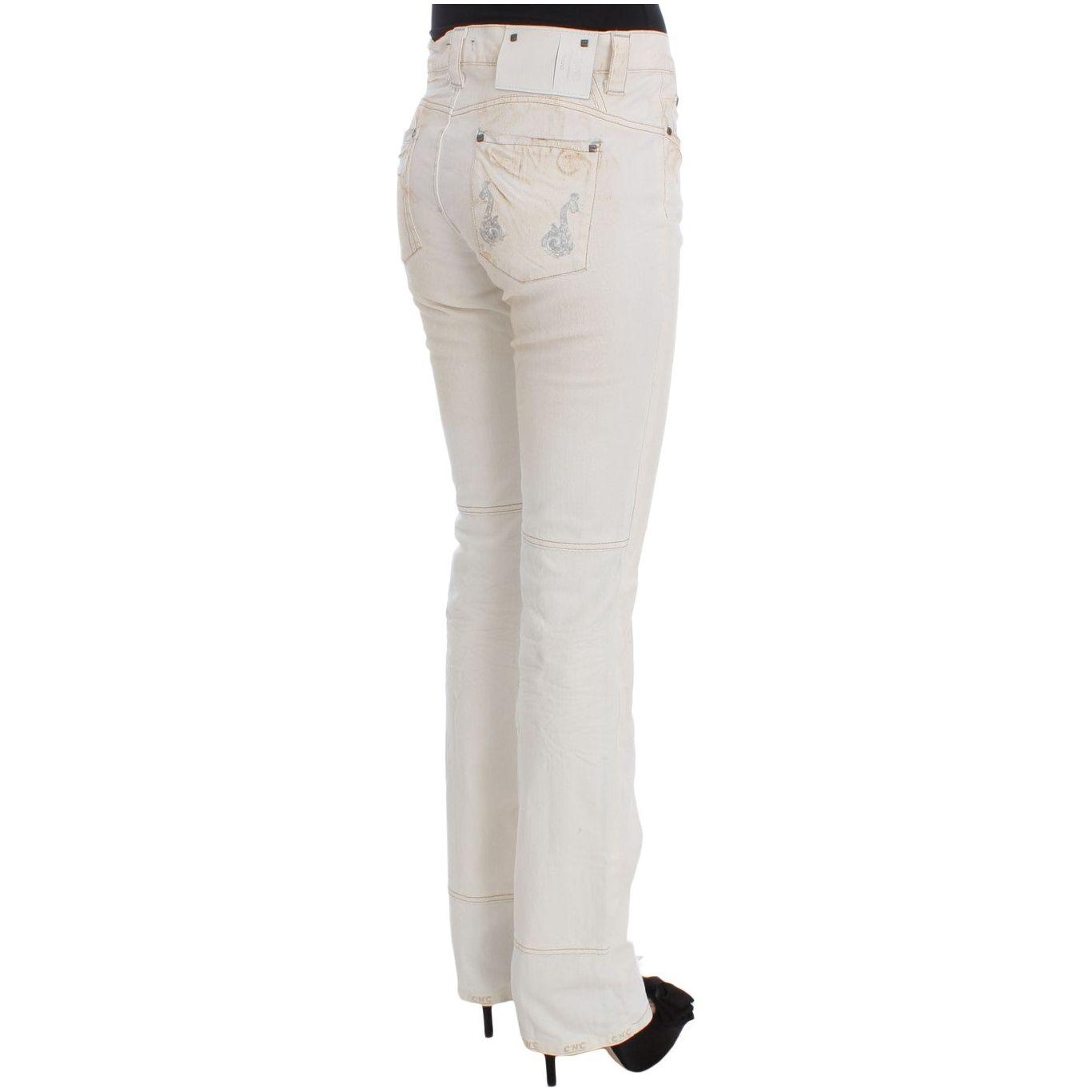 Costume National White Cotton Slim Fit Bootcut Jeans 1728,3% Other Fibers,67345645728,Bootcut Jeans - Jeans Denim - Clothing,Clothing,Costume National,Jeans & Pants - Women - Clothing,Jeans Denim - Clothing,Material: 97% Cotton,New with tags,W26,White,Wom