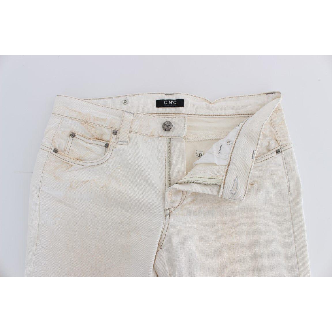 Costume National White Cotton Slim Fit Bootcut Jeans 1728,3% Other Fibers,67345645728,Bootcut Jeans - Jeans Denim - Clothing,Clothing,Costume National,Jeans & Pants - Women - Clothing,Jeans Denim - Clothing,Material: 97% Cotton,New with tags,W26,White,Wom