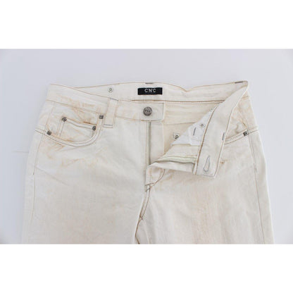 Costume National White Cotton Slim Fit Bootcut Jeans 1728,3% Other Fibers,67345645728,Bootcut Jeans - Jeans Denim - Clothing,Clothing,Costume National,Jeans & Pants - Women - Clothing,Jeans Denim - Clothing,Material: 97% Cotton,New with tags,W26,White,Wom