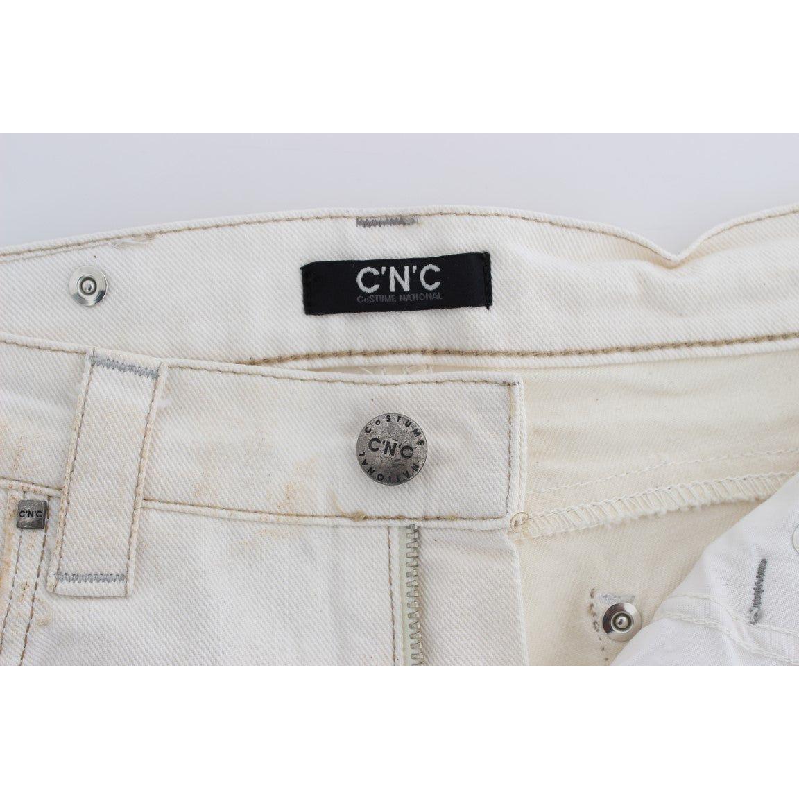 Costume National White Cotton Slim Fit Bootcut Jeans 1728,3% Other Fibers,67345645728,Bootcut Jeans - Jeans Denim - Clothing,Clothing,Costume National,Jeans & Pants - Women - Clothing,Jeans Denim - Clothing,Material: 97% Cotton,New with tags,W26,White,Wom