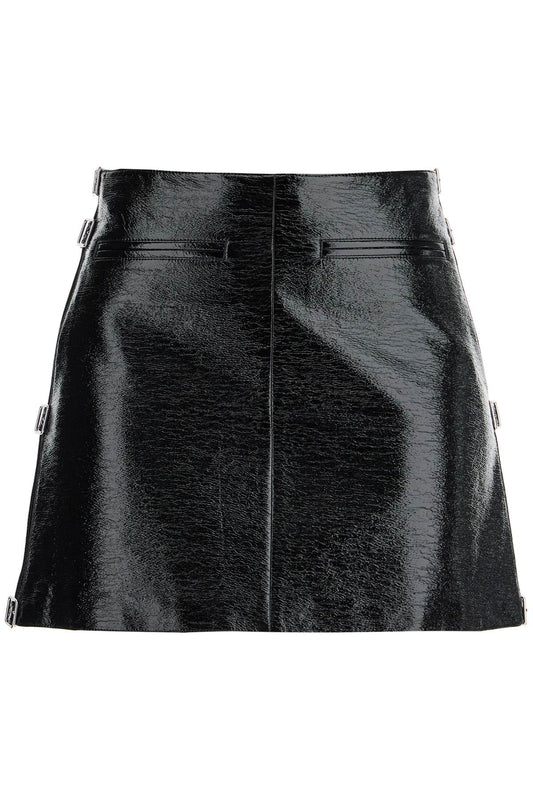 Courreges vinyl mini skirt with buckles