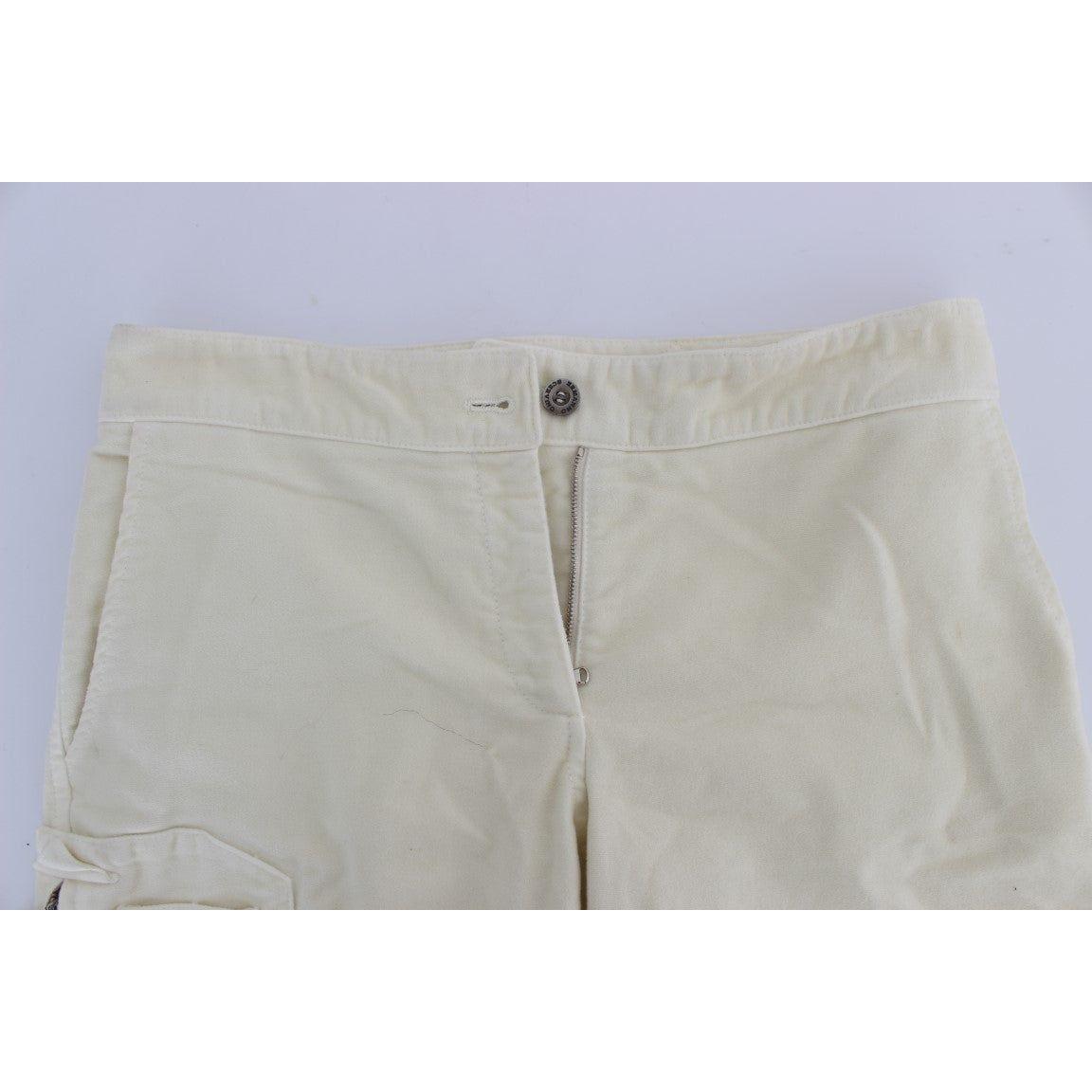 Ermanno Scervino Beige Cotton Capri Cropped Cargo Pants