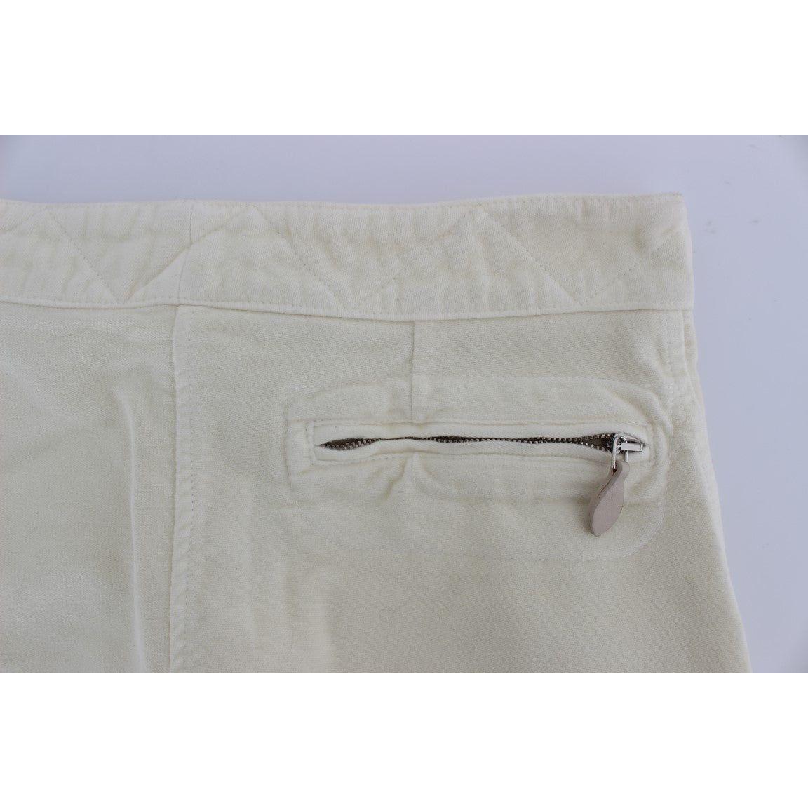 Ermanno Scervino Beige Cotton Capri Cropped Cargo Pants