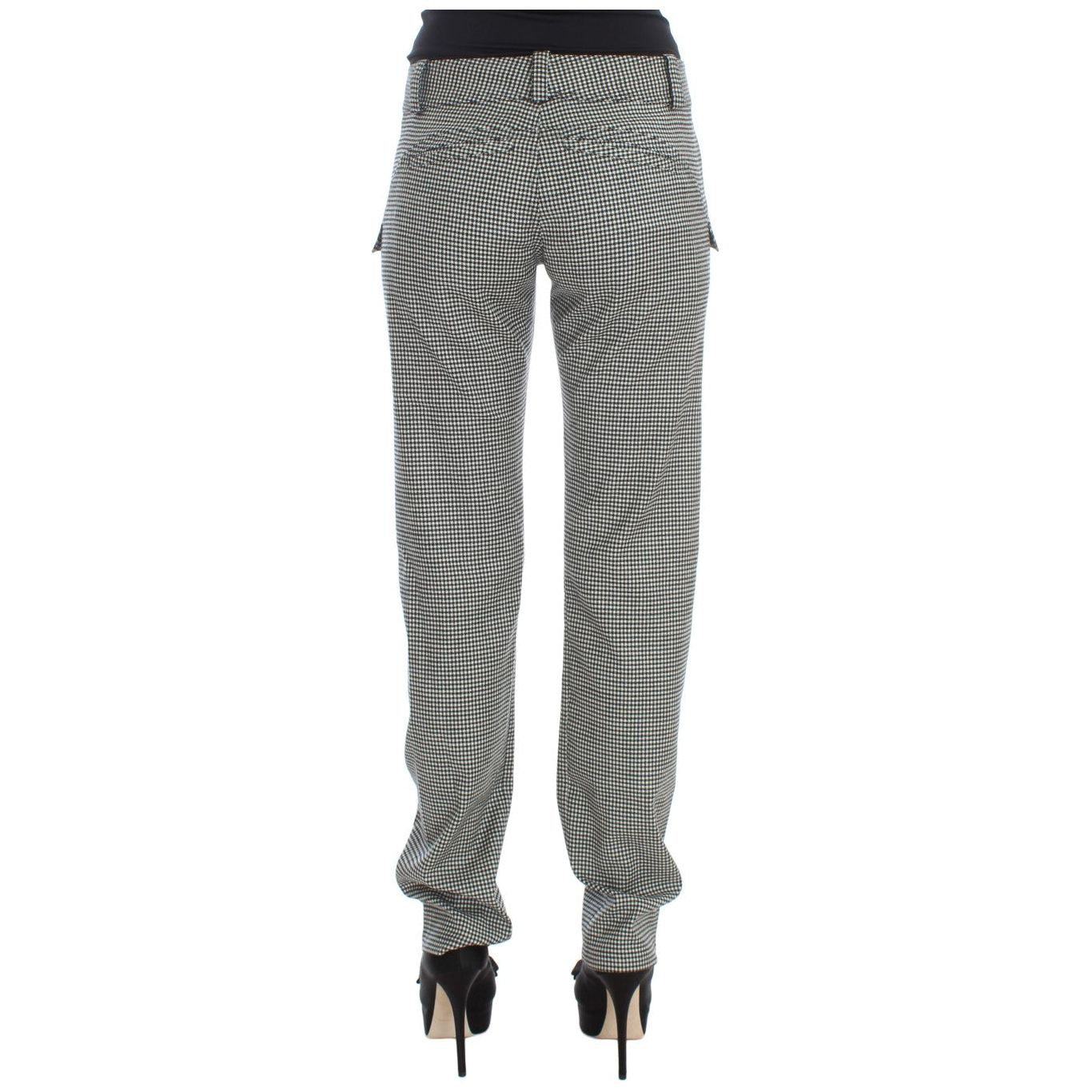 Ermanno Scervino Chic Checkered Black & White Regular Fit Pants Jeans & Pants Ermanno Scervino