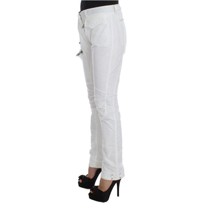 Ermanno Scervino White Nylon Padded Slim Fit Cargo Pants 1728,67345645728,Cargo Pants - Pants - Clothing,Clothing,Ermanno Scervino,IT42|M,Jeans & Pants - Women - Clothing,Material: Nylon,New with tags,Pants - Clothing,White,Women,Women - Clothing