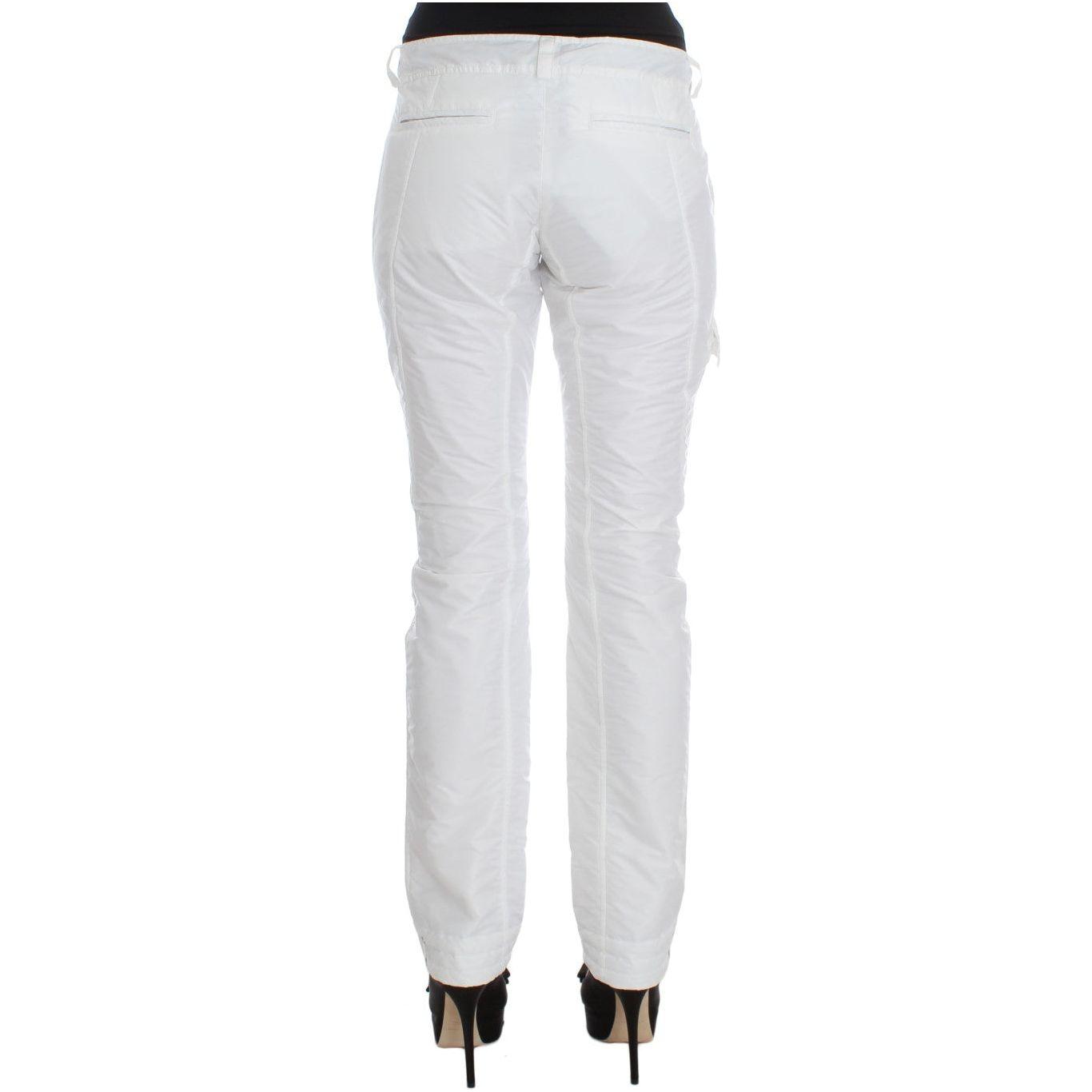 Ermanno Scervino White Nylon Padded Slim Fit Cargo Pants 1728,67345645728,Cargo Pants - Pants - Clothing,Clothing,Ermanno Scervino,IT42|M,Jeans & Pants - Women - Clothing,Material: Nylon,New with tags,Pants - Clothing,White,Women,Women - Clothing