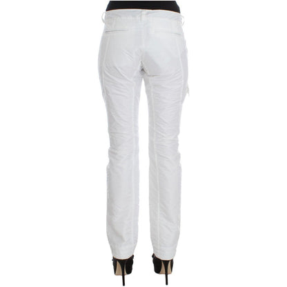 Ermanno Scervino White Nylon Padded Slim Fit Cargo Pants 1728,67345645728,Cargo Pants - Pants - Clothing,Clothing,Ermanno Scervino,IT42|M,Jeans & Pants - Women - Clothing,Material: Nylon,New with tags,Pants - Clothing,White,Women,Women - Clothing