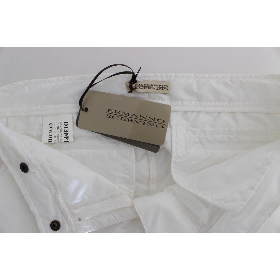 Ermanno Scervino White Nylon Padded Slim Fit Cargo Pants 1728,67345645728,Cargo Pants - Pants - Clothing,Clothing,Ermanno Scervino,IT42|M,Jeans & Pants - Women - Clothing,Material: Nylon,New with tags,Pants - Clothing,White,Women,Women - Clothing