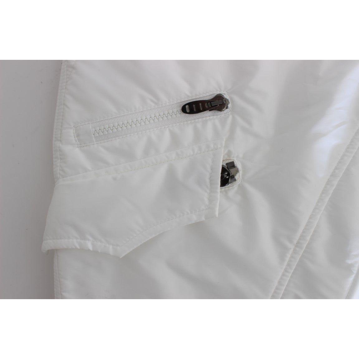 Ermanno Scervino White Nylon Padded Slim Fit Cargo Pants 1728,67345645728,Cargo Pants - Pants - Clothing,Clothing,Ermanno Scervino,IT42|M,Jeans & Pants - Women - Clothing,Material: Nylon,New with tags,Pants - Clothing,White,Women,Women - Clothing
