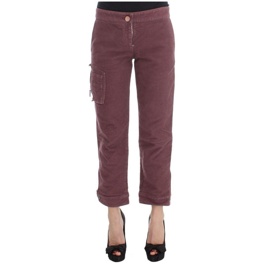 Ermanno Scervino Chic Bordeaux Capri Cropped Cargo Pants Ermanno Scervino