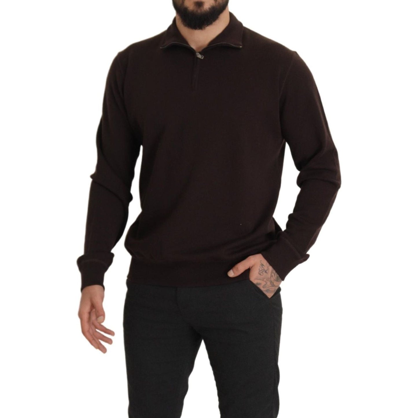 Dolce & Gabbana Elegant Cashmere Zippered Pullover Sweater Dolce & Gabbana