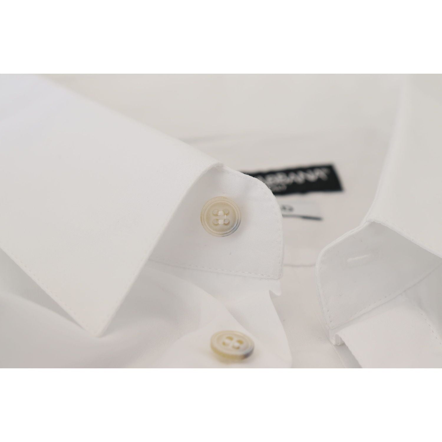 Dolce & Gabbana White Cotton Peacock Feather Formal GOLD Shirt