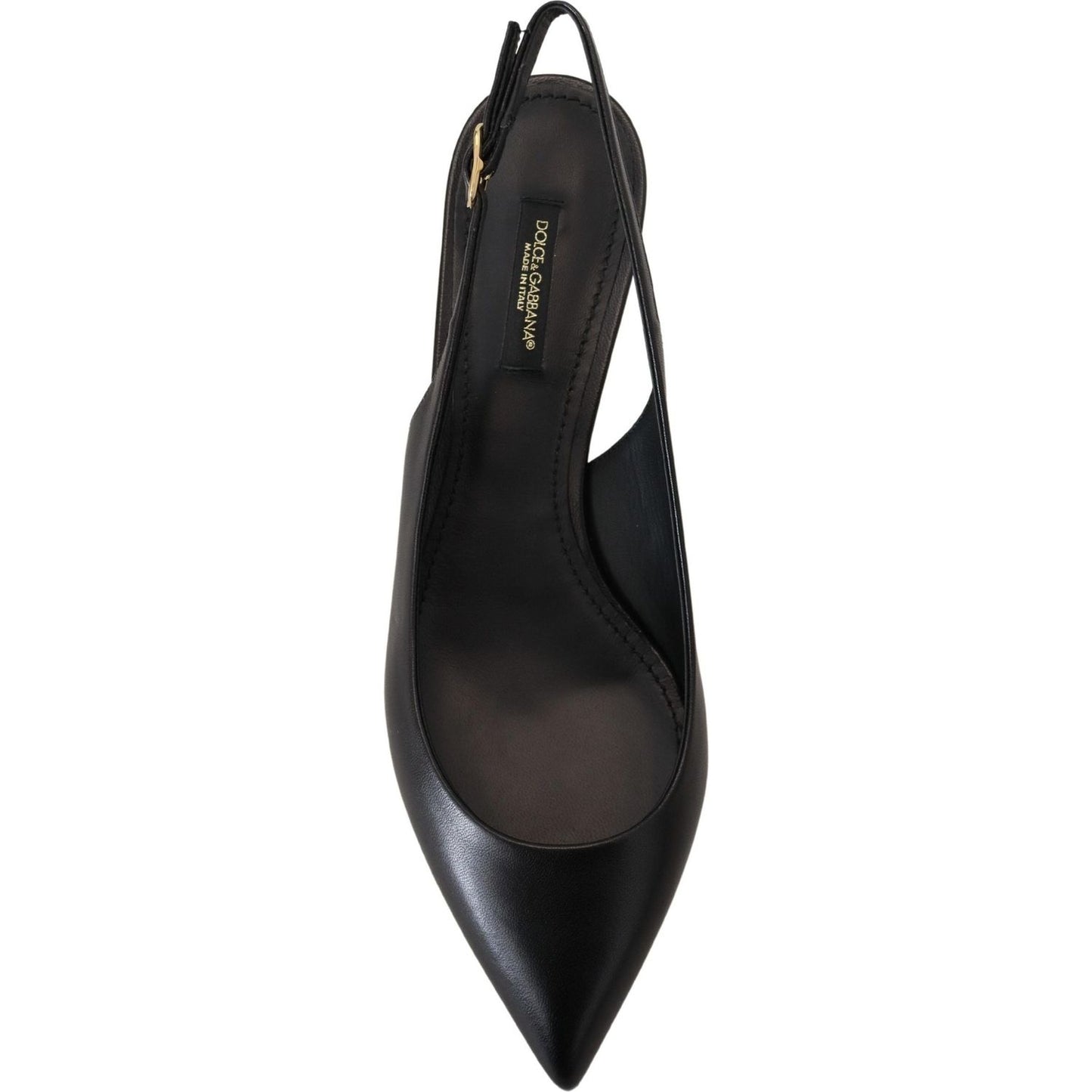 Dolce & Gabbana Elegant Black Leather Slingback Pumps Dolce & Gabbana