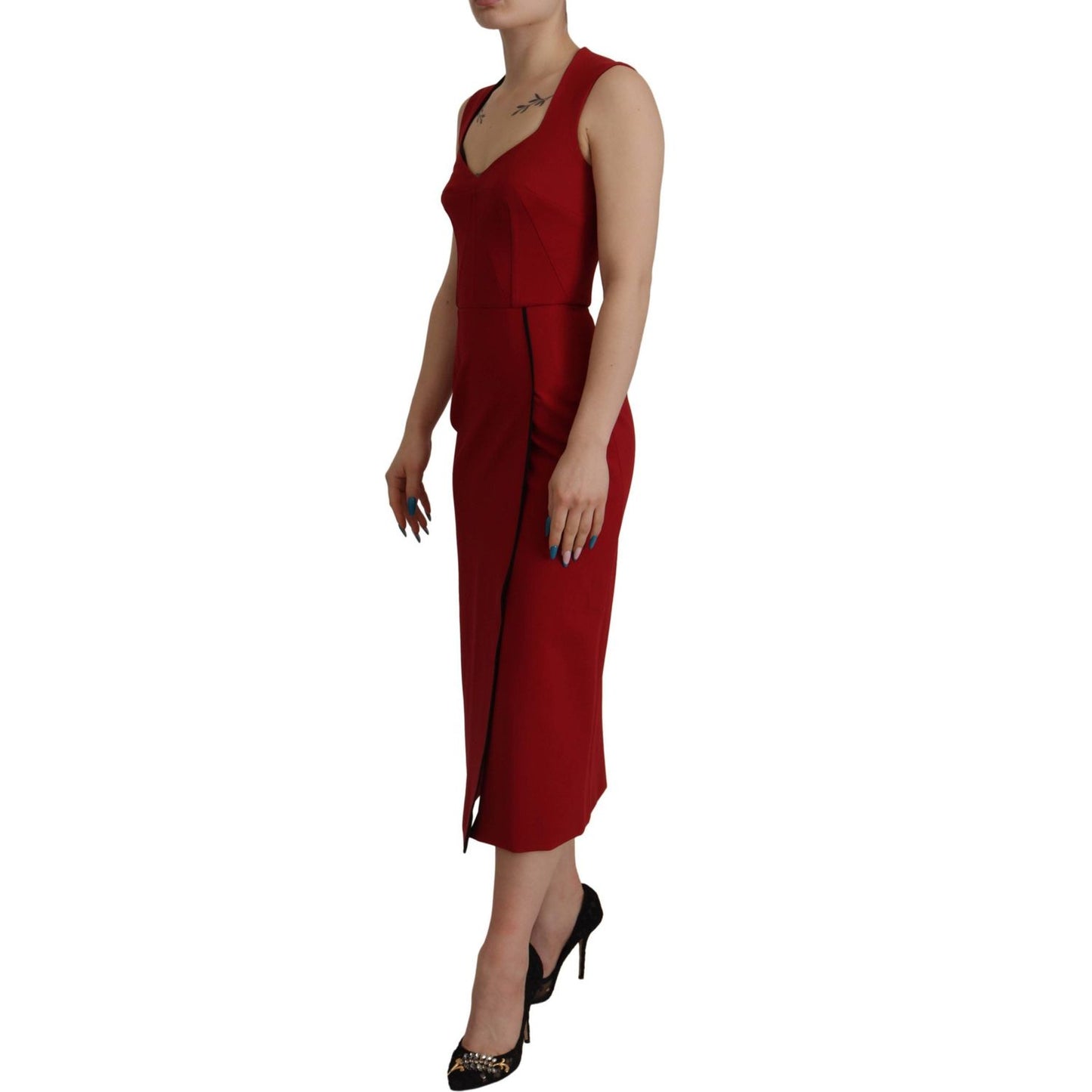 Dolce & Gabbana Elegant Red Bodycon Midi Dress Dolce & Gabbana