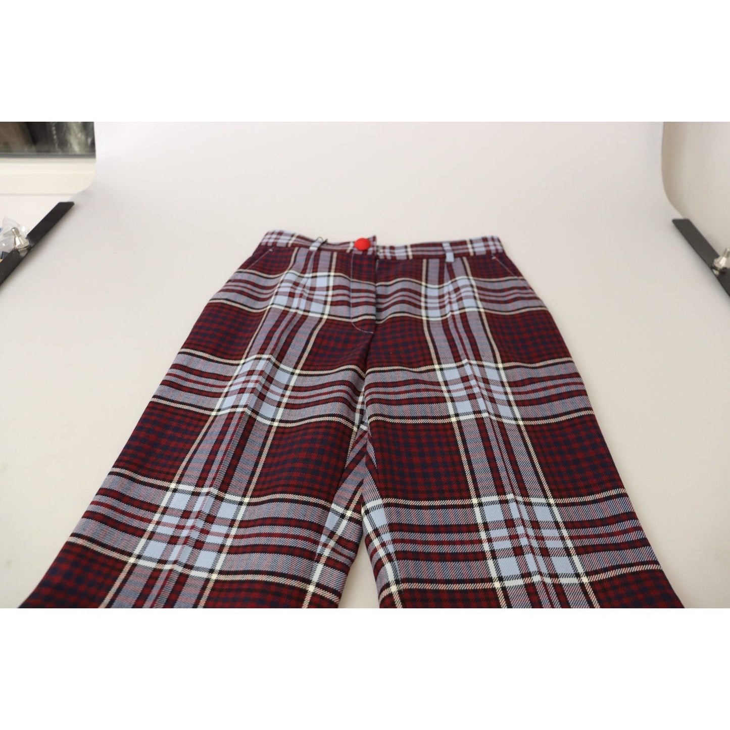 Dolce & Gabbana Gray Checked High Waist Cropped Trouser Pants 1% Elastane,1728,67345645728,9% Cotton,Clothing,Cropped Pants - Pants - Clothing,Dolce & Gabbana,Gray,IT42|M,Jeans & Pants - Women - Clothing,Material: 90% Wool,New with tags,Pants - Clothing,W