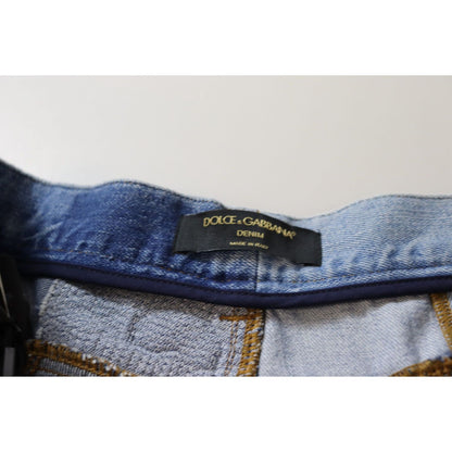 Dolce & Gabbana Multicolor Patchwork High Waist Denim Jeans 1728,67345645728,Clothing,Dolce & Gabbana,IT46|XL,Jeans & Pants - Women - Clothing,Jeans Denim - Clothing,Material: 100% Cotton,Multicolor,New with tags,Straight-Leg Jeans - Jeans Denim - Clothin
