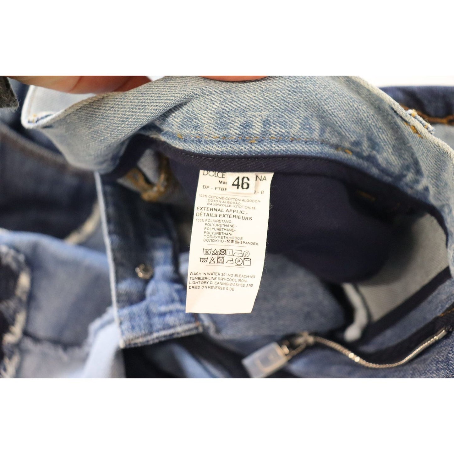 Dolce & Gabbana Multicolor Patchwork High Waist Denim Jeans 1728,67345645728,Clothing,Dolce & Gabbana,IT46|XL,Jeans & Pants - Women - Clothing,Jeans Denim - Clothing,Material: 100% Cotton,Multicolor,New with tags,Straight-Leg Jeans - Jeans Denim - Clothin