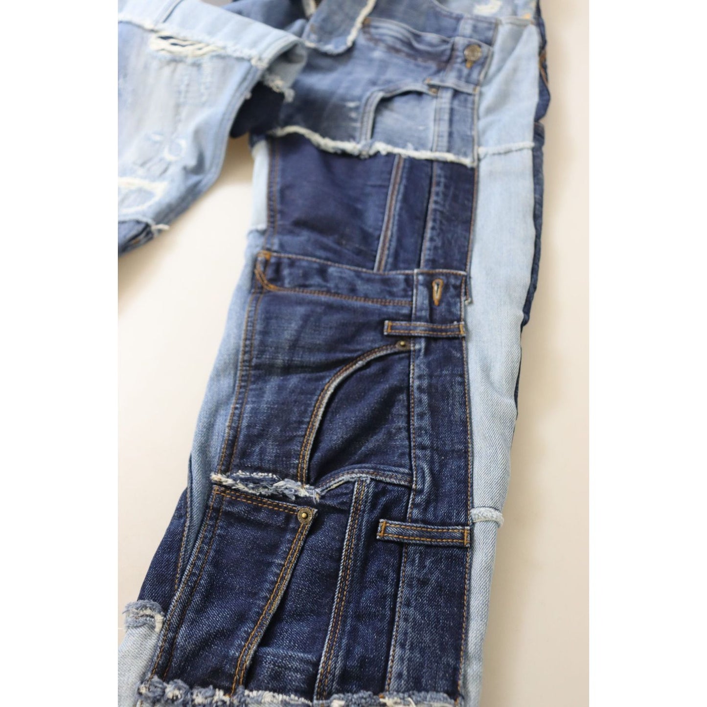 Dolce & Gabbana Multicolor Patchwork High Waist Denim Jeans 1728,67345645728,Clothing,Dolce & Gabbana,IT46|XL,Jeans & Pants - Women - Clothing,Jeans Denim - Clothing,Material: 100% Cotton,Multicolor,New with tags,Straight-Leg Jeans - Jeans Denim - Clothin