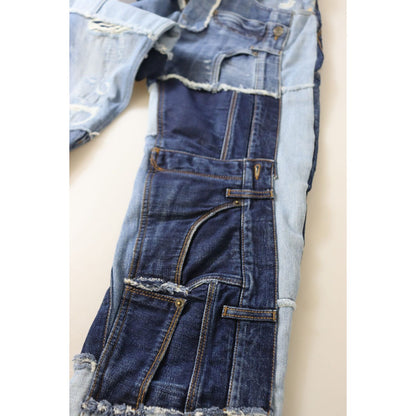 Dolce & Gabbana Multicolor Patchwork High Waist Denim Jeans 1728,67345645728,Clothing,Dolce & Gabbana,IT46|XL,Jeans & Pants - Women - Clothing,Jeans Denim - Clothing,Material: 100% Cotton,Multicolor,New with tags,Straight-Leg Jeans - Jeans Denim - Clothin