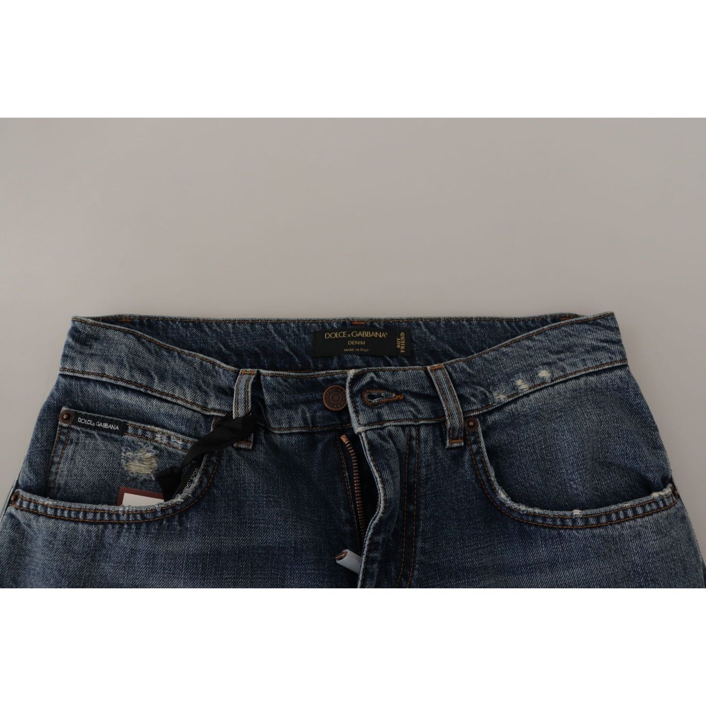 Dolce & Gabbana Chic Boyfriend Cut Mid Waist Denim Jeans Dolce & Gabbana