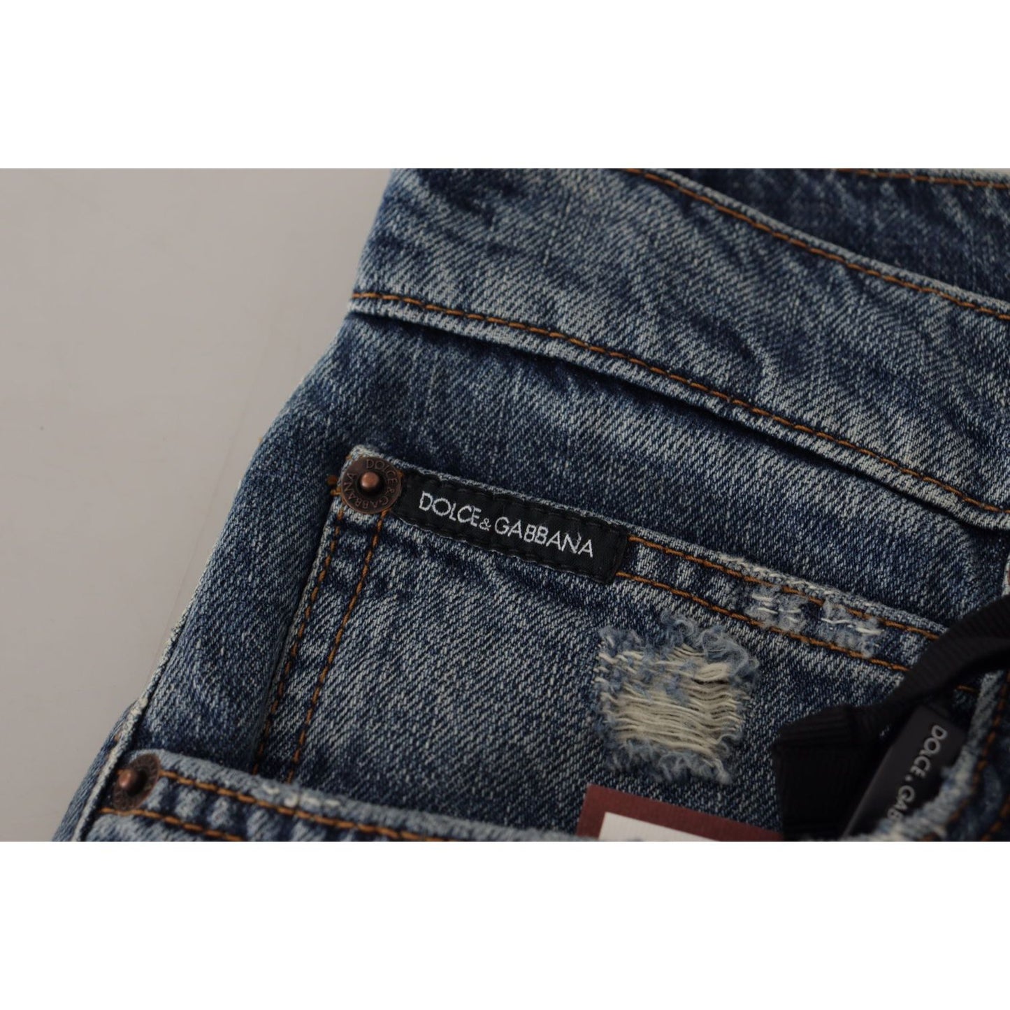 Dolce & Gabbana Blue Denim Baroque Heart Logo Patch Pants Jeans 1728,67345645728,Blue,Clothing,Dolce & Gabbana,IT38|XS,Jeans & Pants - Women - Clothing,Jeans Denim - Clothing,Material: 100% Cotton,New with tags,Relaxed Fit Jeans - Jeans Denim - Clothing,W