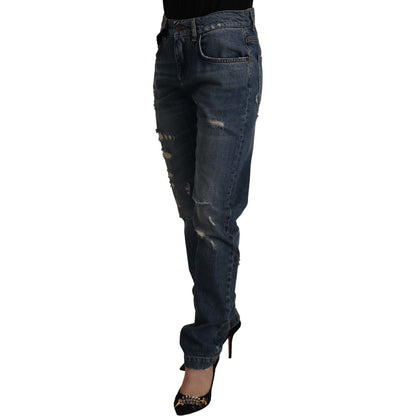 Dolce & Gabbana Blue Denim Baroque Heart Logo Patch Pants Jeans 1728,67345645728,Blue,Clothing,Dolce & Gabbana,IT38|XS,Jeans & Pants - Women - Clothing,Jeans Denim - Clothing,Material: 100% Cotton,New with tags,Relaxed Fit Jeans - Jeans Denim - Clothing,W