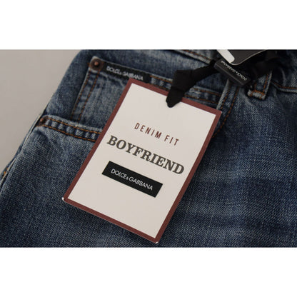 Dolce & Gabbana Blue Denim Baroque Heart Logo Patch Pants Jeans 1728,67345645728,Blue,Clothing,Dolce & Gabbana,IT38|XS,Jeans & Pants - Women - Clothing,Jeans Denim - Clothing,Material: 100% Cotton,New with tags,Relaxed Fit Jeans - Jeans Denim - Clothing,W
