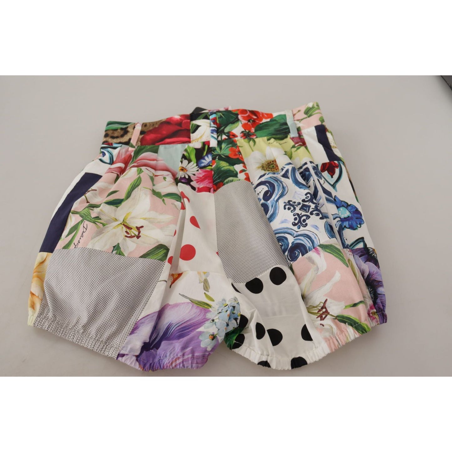 Dolce & Gabbana Multicolor Patchwork High Waist Cotton Shorts 1728,67345645728,Clothing,Dolce & Gabbana,IT40|S,Material: 100% Cotton,Multicolor,New with tags,Short and Mini - Shorts - Clothing,Shorts - Clothing,Shorts - Women - Clothing,Women,Women - Clot