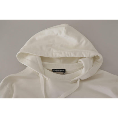 Dolce & Gabbana Chic White Hooded Pullover Sweater Dolce & Gabbana