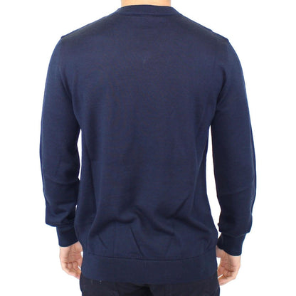 Ermanno Scervino Blue Wool Blend V-neck Pullover Sweater Ermanno Scervino
