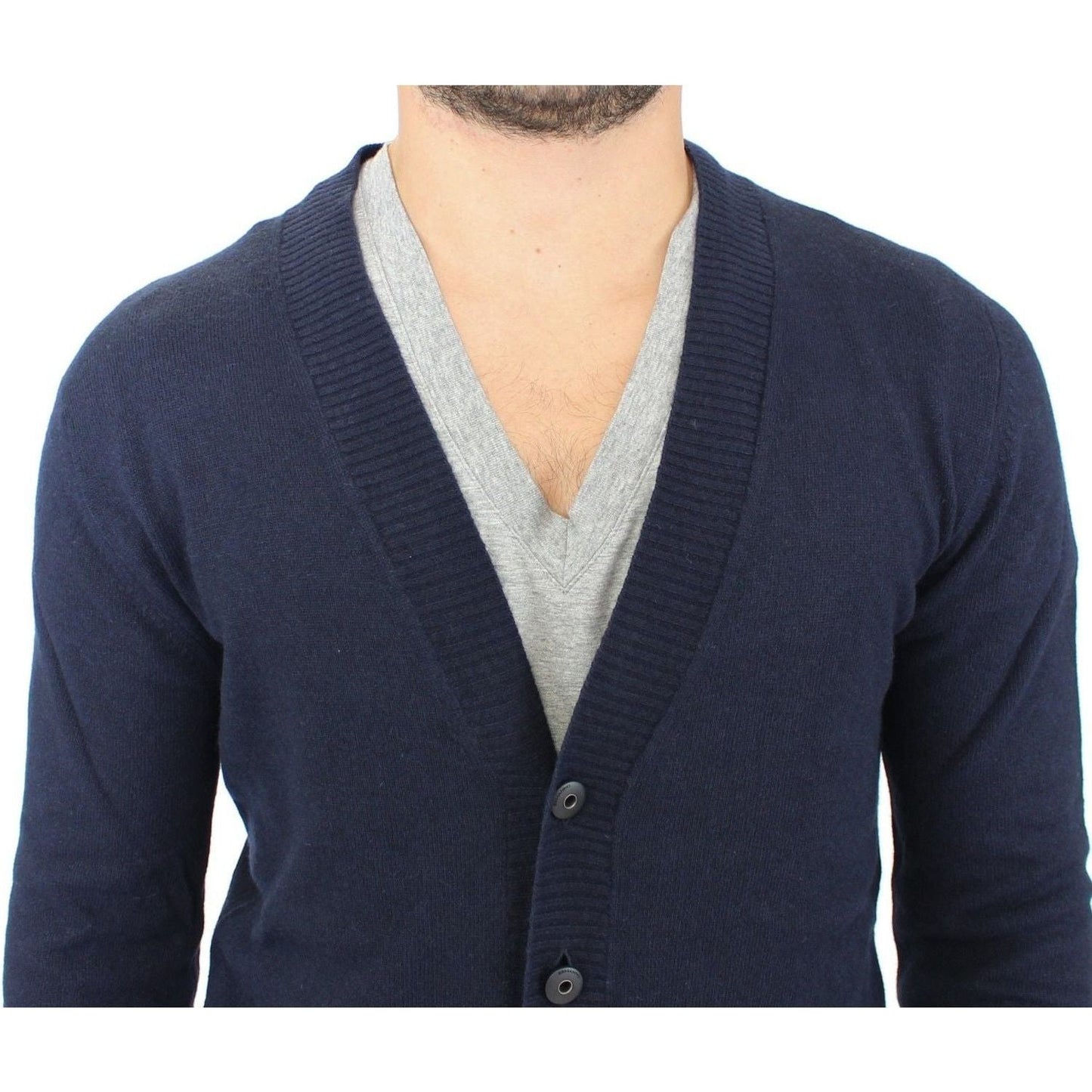 Ermanno Scervino Chic Blue Wool Blend Cardigan Sweater Ermanno Scervino