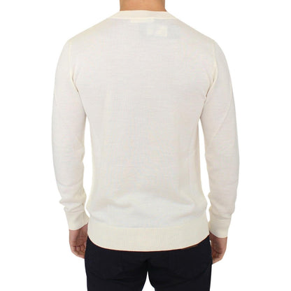 Ermanno Scervino Off White Wool Blend V-neck Pullover Sweater Ermanno Scervino