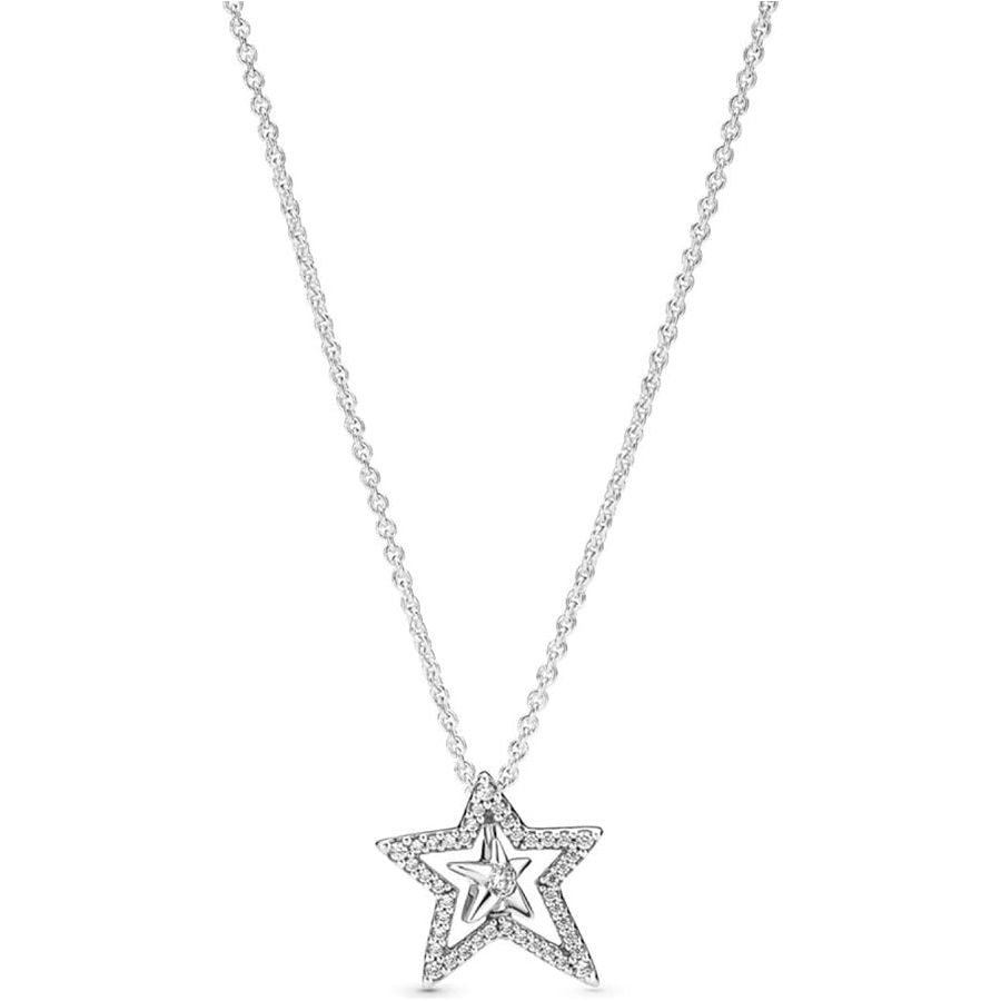 PANDORA JEWELS Mod. PAVE ASYMMETRIC STAR COLLIER DESIGNER FASHION JEWELLERY PANDORA