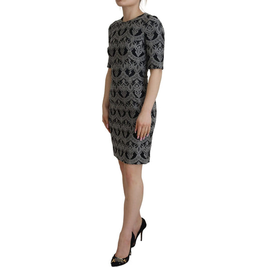 Dolce & Gabbana Elegant Jacquard Bodycon Shift Dress Dolce & Gabbana