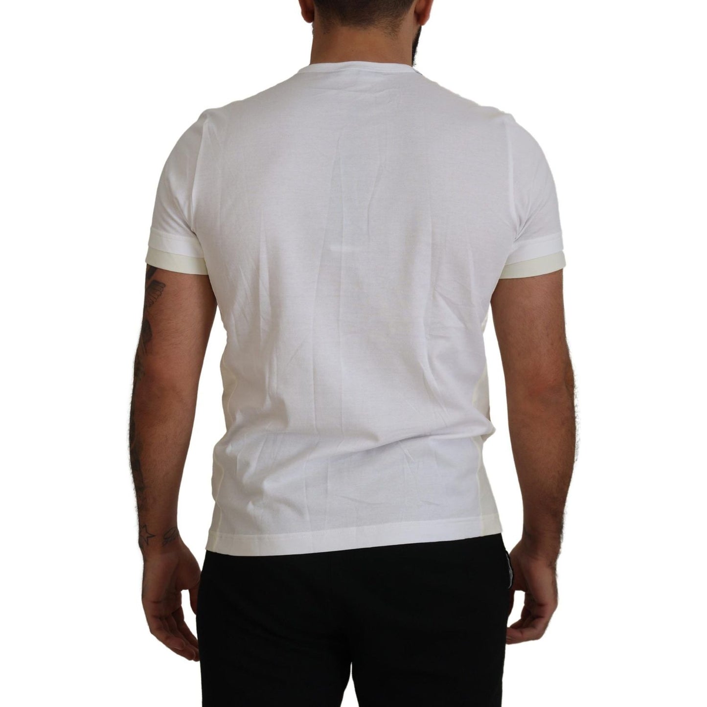 Dolce & Gabbana Elegant White Cotton Tee with DG Chest Pocket Dolce & Gabbana