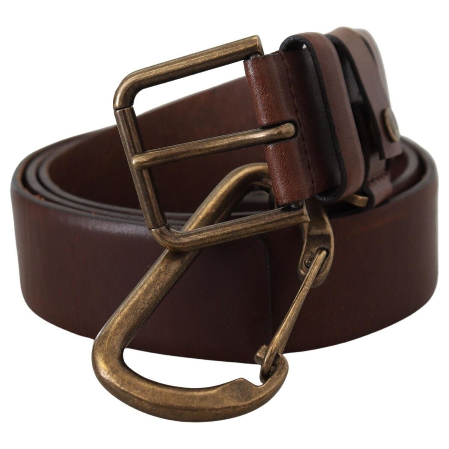 Dolce & Gabbana Elegant Brown Leather Belt with Metal Buckle Dolce & Gabbana