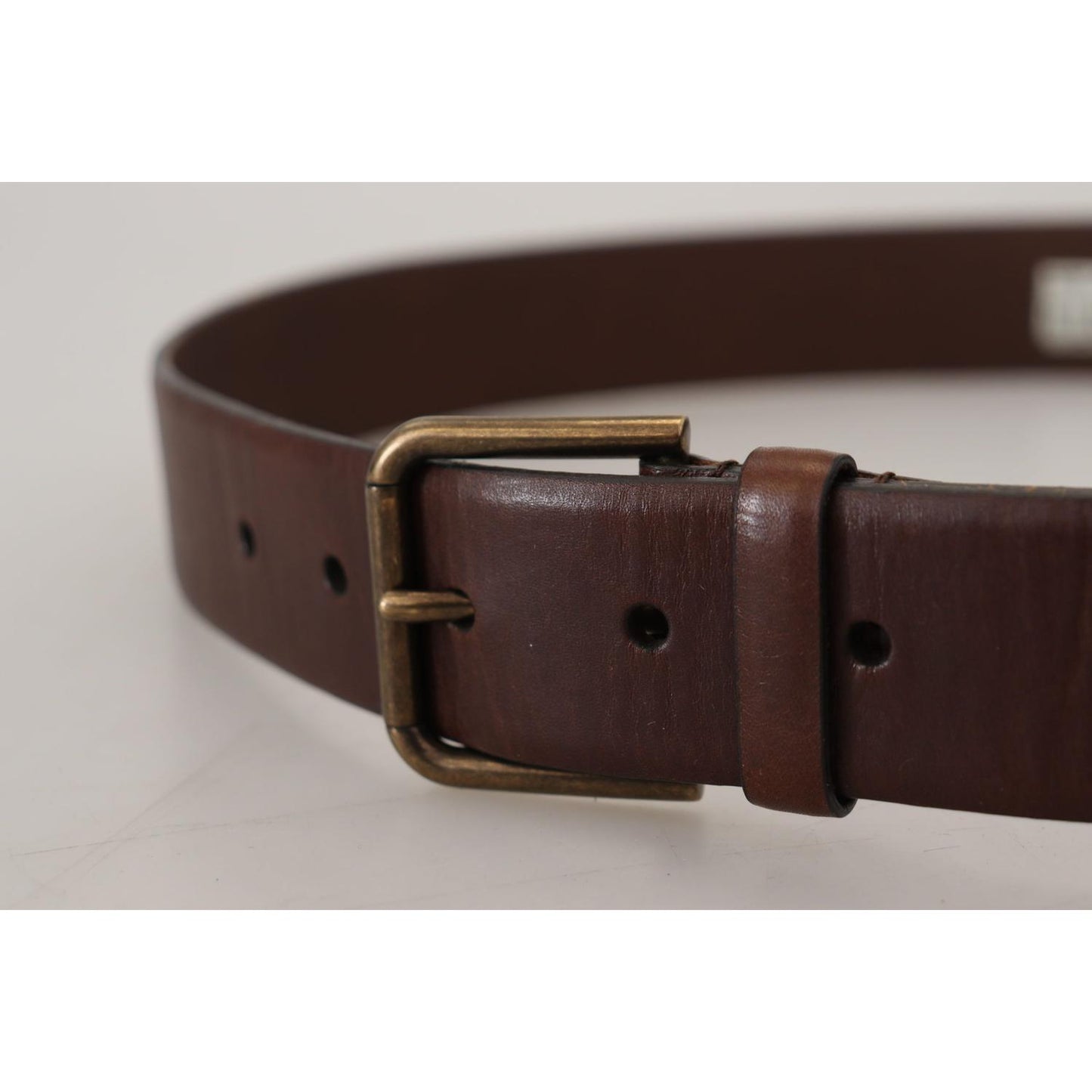 Dolce & Gabbana Elegant Brown Leather Belt with Metal Buckle Dolce & Gabbana