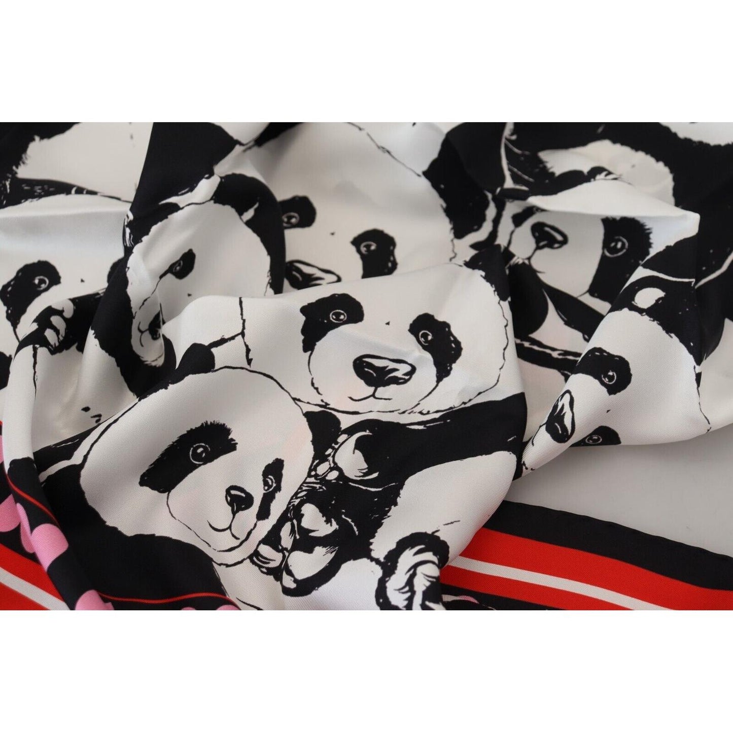 Dolce & Gabbana Elegant Panda Print Silk Scarf Dolce & Gabbana