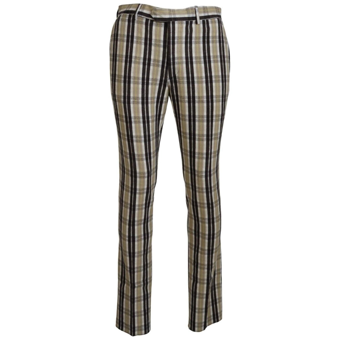 BENCIVENGA Multicolor Checkered Cotton Straight Fit Men Pants 1728,67345645728,BENCIVENGA,Casual Pants - Pants - Clothing,Clothing,IT46 | S,IT48 | M,IT50 | L,IT52 | L,IT54 | XL,Jeans & Pants - Men - Clothing,Material: 80% Cotton 20% Elastane,Men,Men - Clo