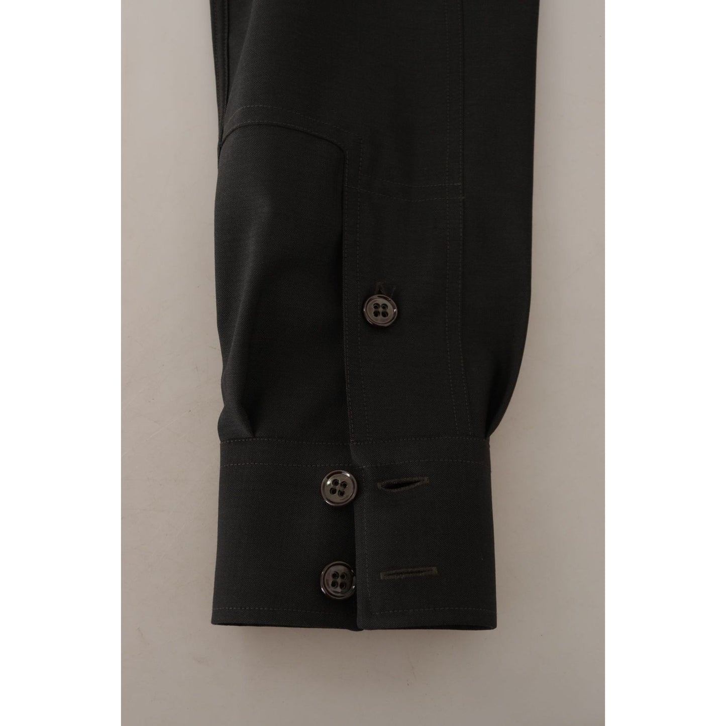 Dolce & Gabbana Elegant Slim Fit Dark Green Cotton Shirt Dolce & Gabbana