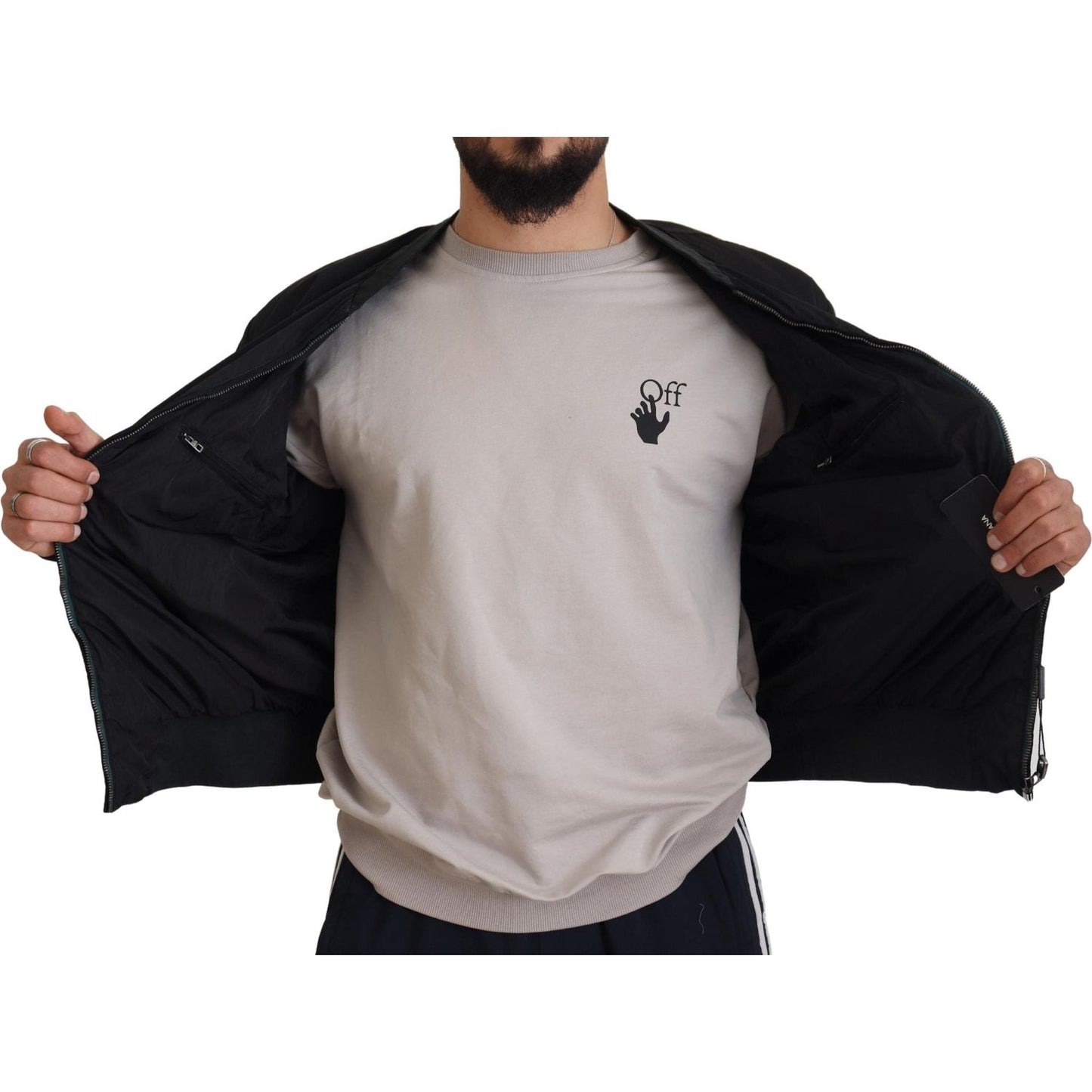 Dolce & Gabbana Black Nylon Logo Bomber Zipper Jacket 1728,67345645728,Black,Bombers - Jackets & Coats - Clothing,Clothing,Dolce & Gabbana,IT46 | S,Jackets & Coats - Clothing,Jackets - Men - Clothing,Material: 100% Nylon,Men,Men - Clothing,New with tags