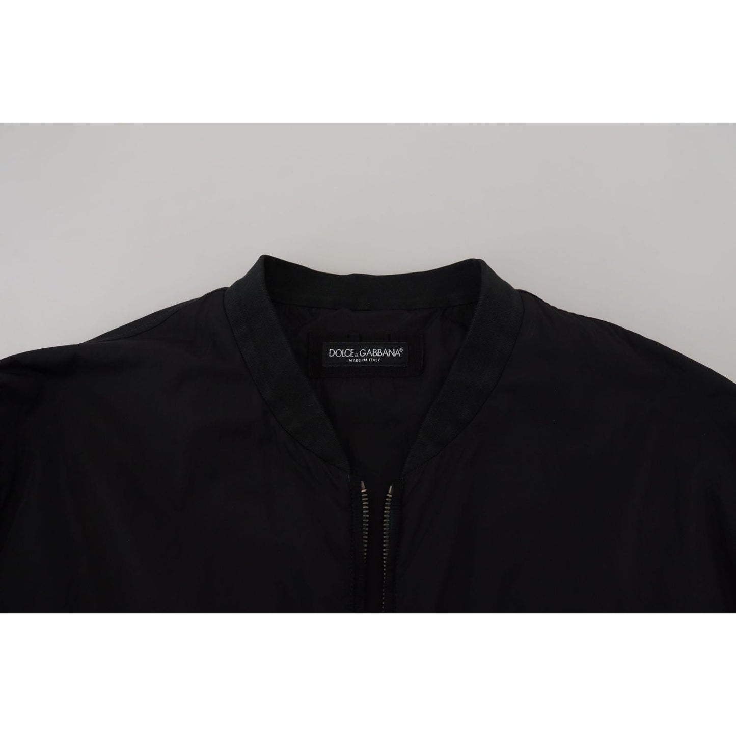 Dolce & Gabbana Black Nylon Logo Bomber Zipper Jacket 1728,67345645728,Black,Bombers - Jackets & Coats - Clothing,Clothing,Dolce & Gabbana,IT46 | S,Jackets & Coats - Clothing,Jackets - Men - Clothing,Material: 100% Nylon,Men,Men - Clothing,New with tags