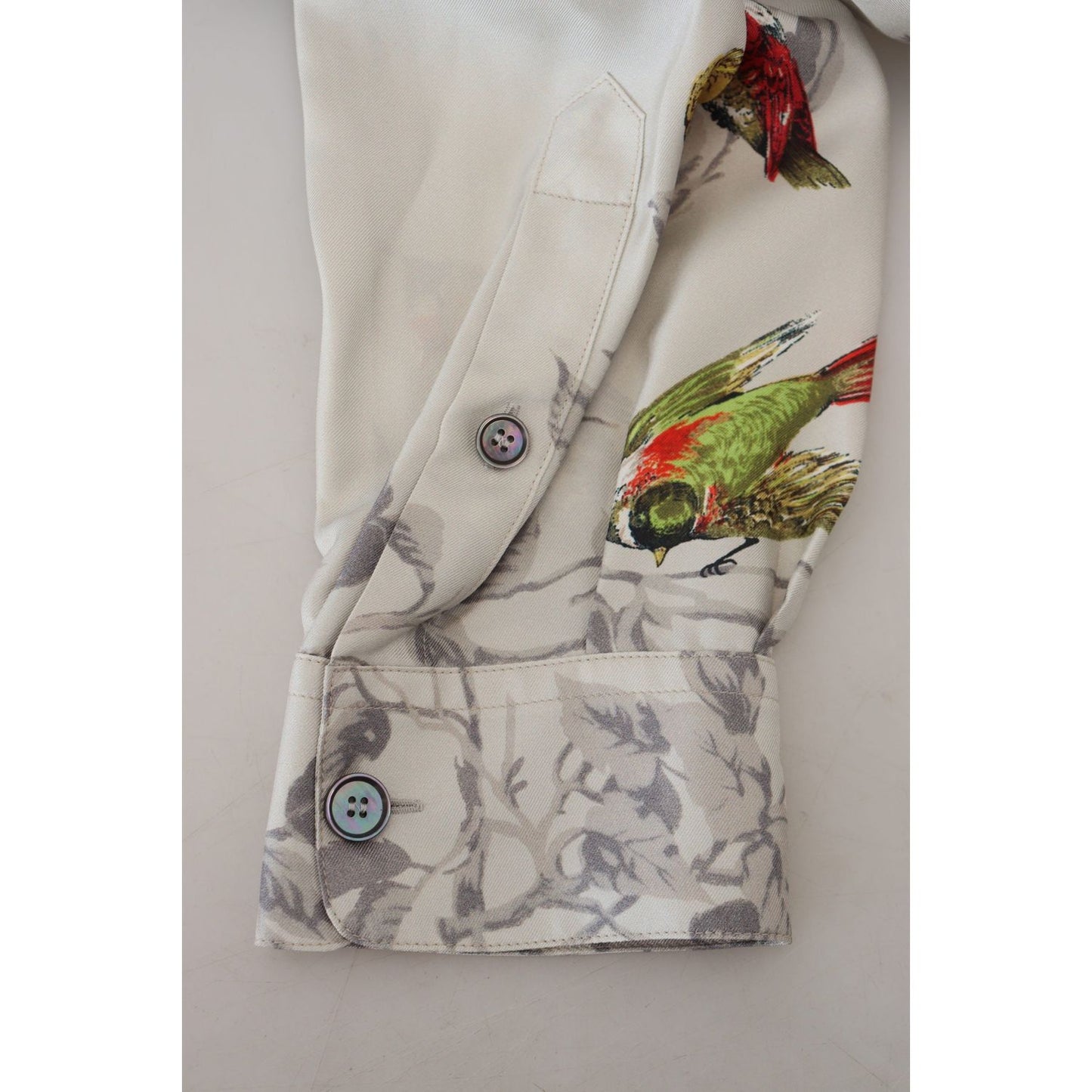 Dolce & Gabbana Elegant Silk Bird Print Casual Shirt Dolce & Gabbana