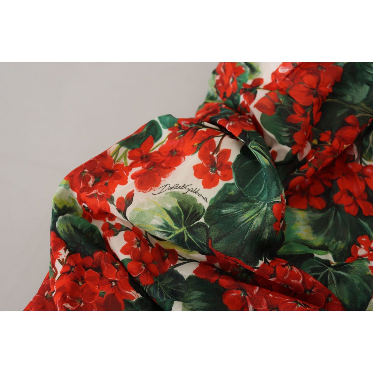 Dolce & Gabbana Multicolor Geranium Silk Sheath Midi Dress 1728,67345645728,Clothing,Dolce & Gabbana,Dresses - Clothing,Dresses - Women - Clothing,IT38 | XS,Material: 93% Silk 7% Elastane,Midi - Dresses - Clothing,Multicolor,New with tags,Shortsleeve - Dr