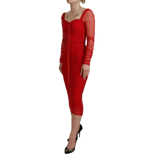 Dolce & Gabbana Elegant Red Bodycon Sheath Dress Dolce & Gabbana