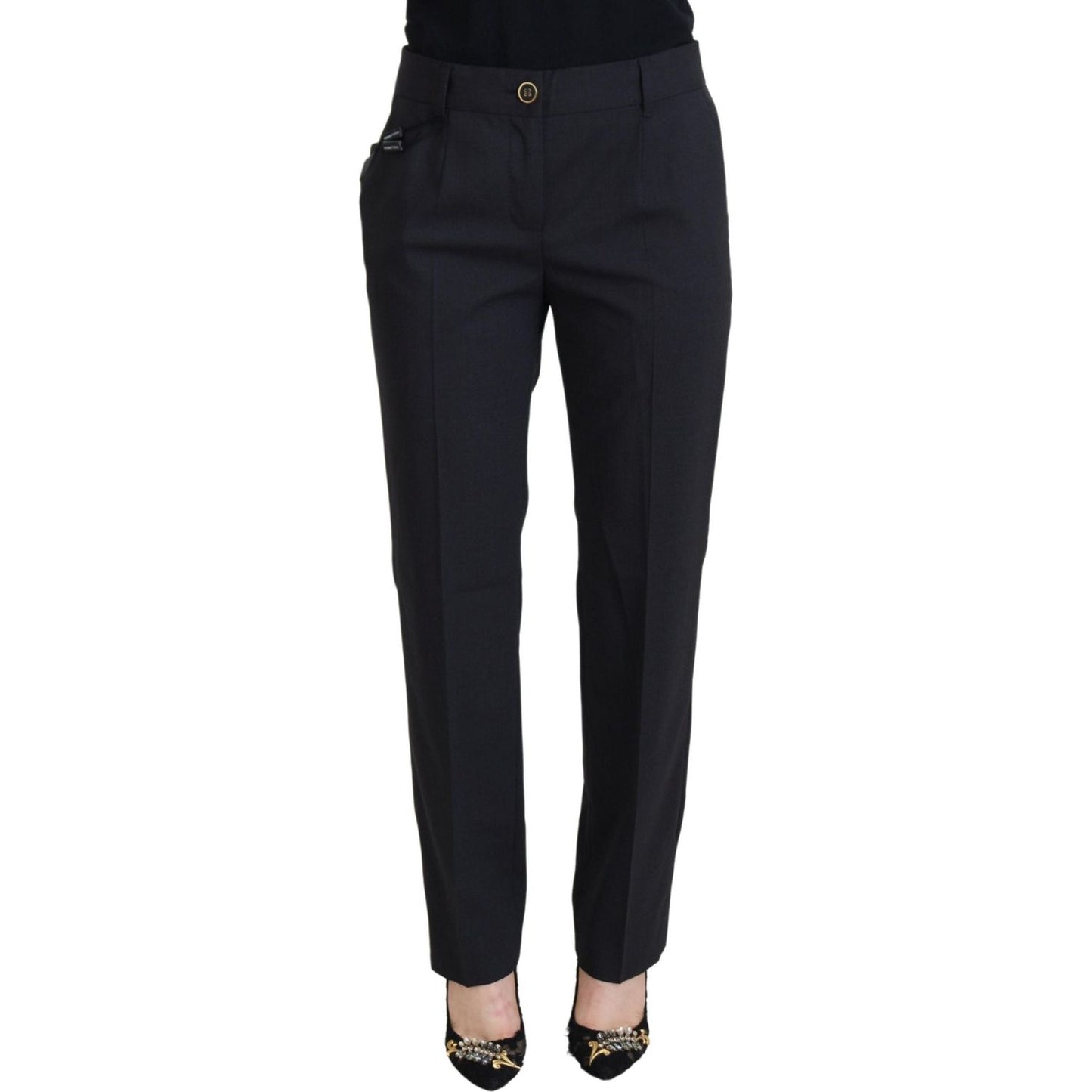 Dolce & Gabbana Chic Grey Wool Blend Pants for Elevated Style Dolce & Gabbana